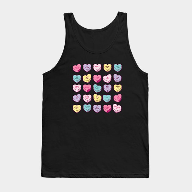 Valentines Day Candy Hearts Tank Top by Hixon House